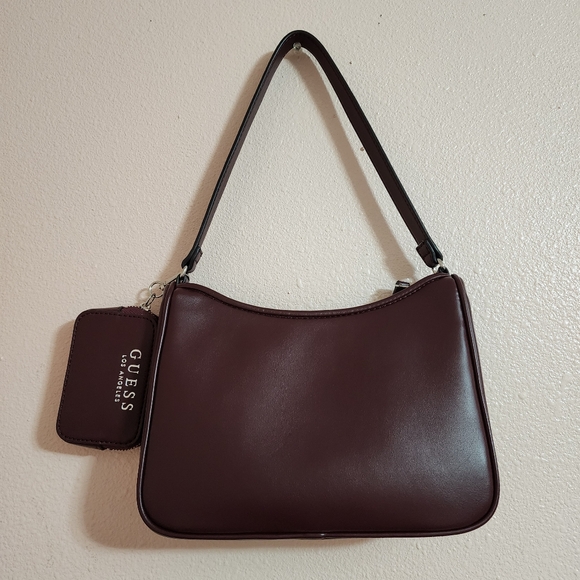 Guess Sylar Mini shoulder bag in Bordeaux wine red color quilt with coin purse - Picture 4 of 4